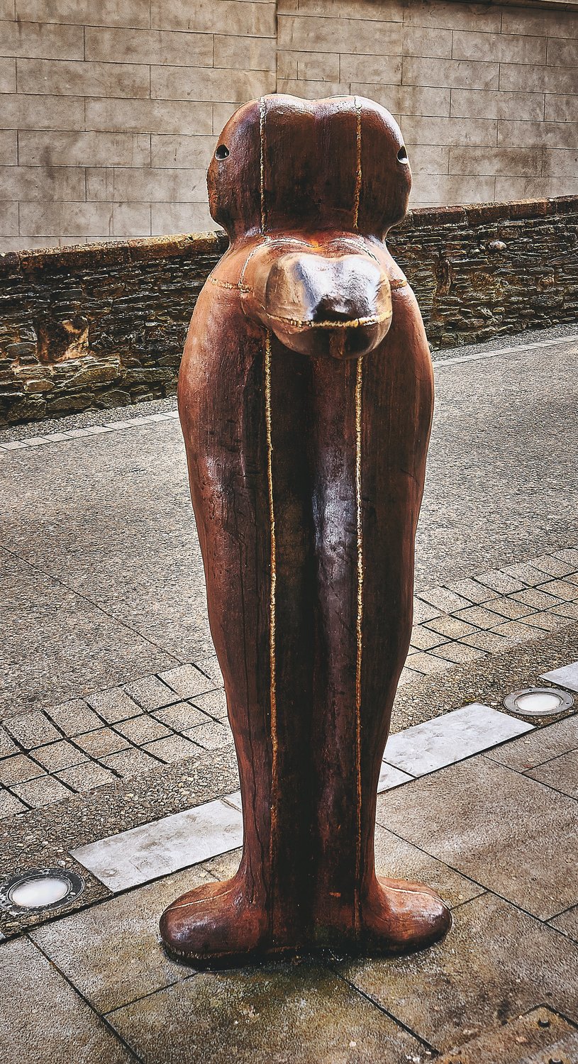 A sculpture for The Derry City Walls by Antony Gormley.